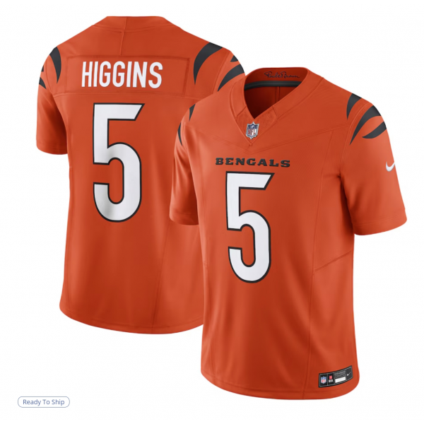 Men's Cincinnati Bengals Tee Higgins Nike Orange Vapor F.U.S.E. Limited Jersey