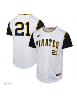 Youth Pittsburgh Pirates Roberto Clemente Nike White Cooperstown Collection Limited Player Jersey