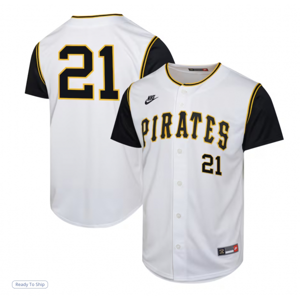 Youth Pittsburgh Pirates Roberto Clemente Nike White Cooperstown Collection Limited Player Jersey