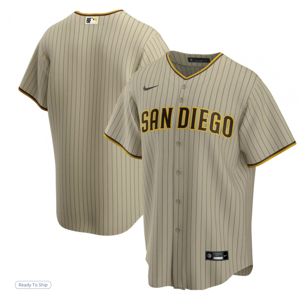 Men's San Diego Padres Nike Tan Alternate Replica Team Jersey