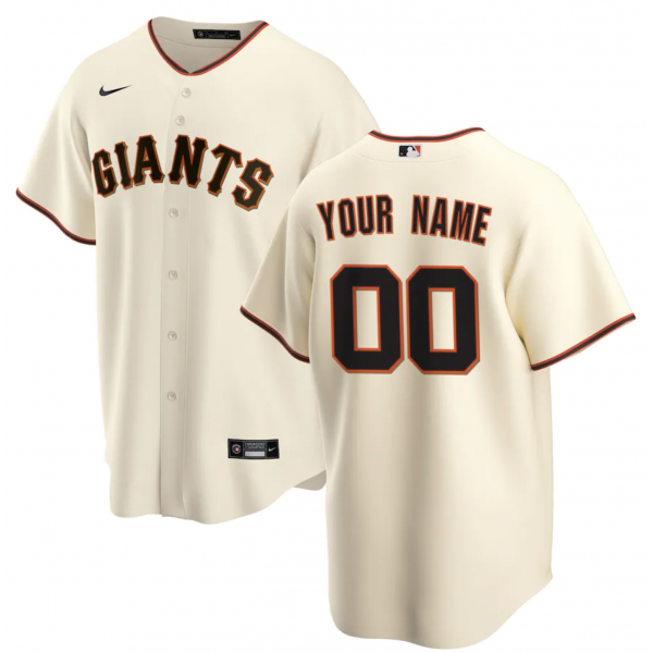 Men's San Francisco Giants Nike Cream Home Replica Custom Jersey