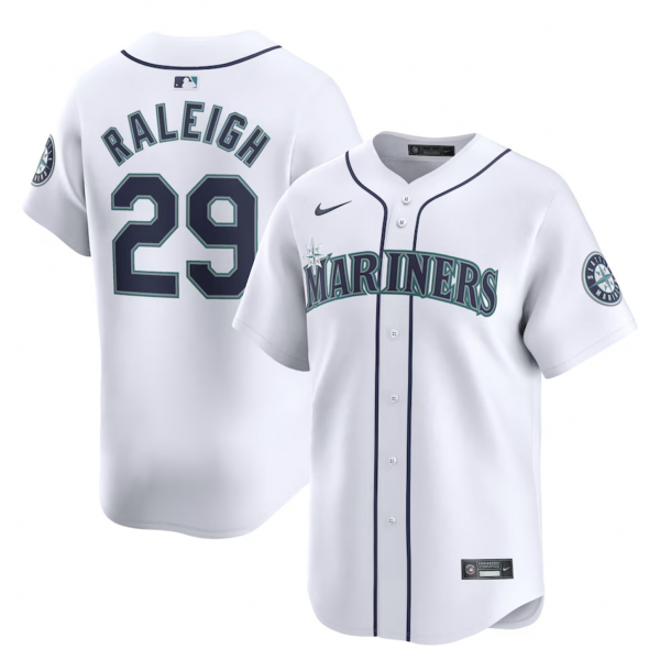 Men's Seattle Mariners Cal Raleigh Nike White Home Limited Player Jersey