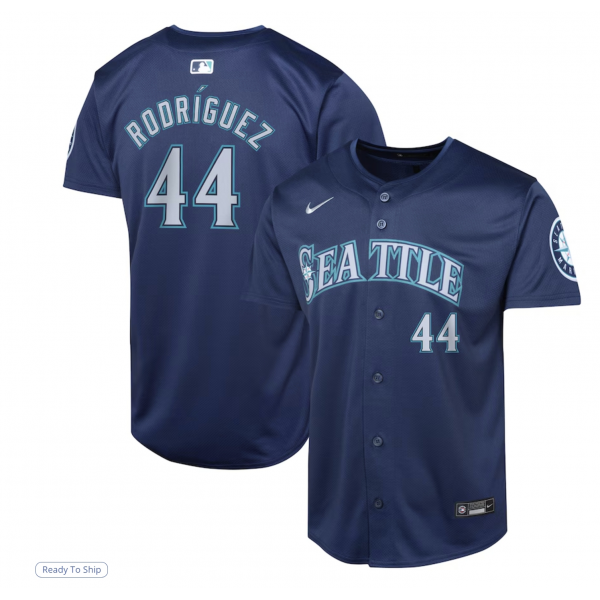 Youth Seattle Mariners Julio Rodríguez Nike Navy Road Limited Player Jersey