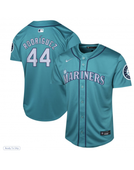 Youth Seattle Mariners Julio Rodríguez Nike Aqua Alternate Limited Player Jersey