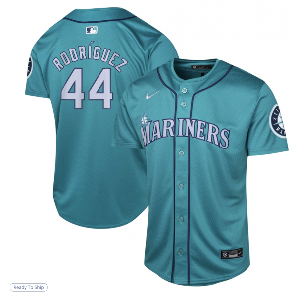 Youth Seattle Mariners Julio Rodríguez Nike Aqua Alternate Limited Player Jersey