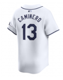 Men's Tampa Bay Rays Junior Caminero Nike White Home Limited Player Jersey