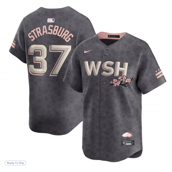 Men's Washington Nationals Stephen Strasburg Nike Charcoal City Connect Limited Player Jersey