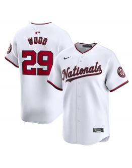 Youth Washington Nationals James Wood Nike White Home Limited Player Jersey