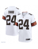 Men's Cleveland Browns Nick Chubb Nike White Game Jersey