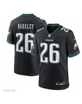 Men's Philadelphia Eagles Saquon Barkley Nike Black Alternate Game Jersey