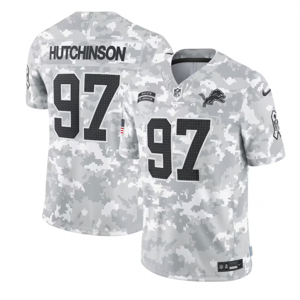 Men's Detroit Lions Aidan Hutchinson Nike Arctic Camo 2024 Salute to Service Limited Jersey