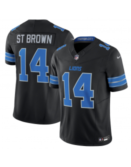 St. Brown Men’s Detroit Lions 2024 Vapor Limited Black Jersey – All Stitched