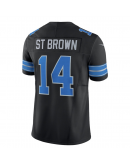 St. Brown Men’s Detroit Lions 2024 Vapor Limited Black Jersey – All Stitched