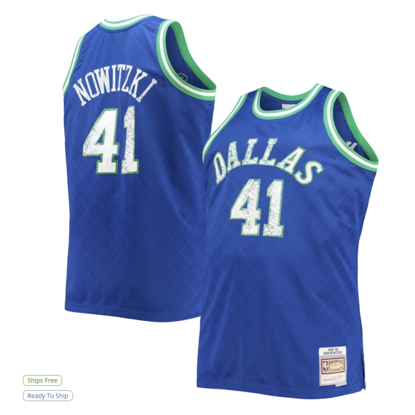 Men's Dallas Mavericks Dirk Nowitzki Mitchell & Ness Blue Big & Tall 1998/99 NBA 75th Anniversary Diamond Swingman Jersey