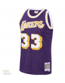 Men's Los Angeles Lakers Kareem Abdul-Jabbar Mitchell & Ness Purple Hardwood Classics Swingman Jersey