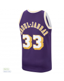 Men's Los Angeles Lakers Kareem Abdul-Jabbar Mitchell & Ness Purple Hardwood Classics Swingman Jersey