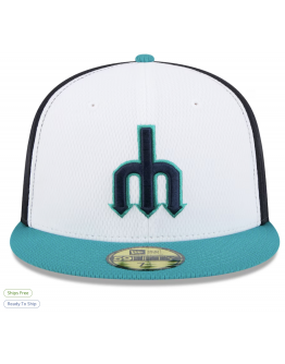 Men's Seattle Mariners New Era Navy/Aqua 2025 MLB Clubhouse 59FIFTY Fitted Hat