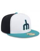 Men's Seattle Mariners New Era Navy/Aqua 2025 MLB Clubhouse 59FIFTY Fitted Hat