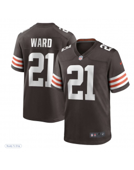 Men's Cleveland Browns Denzel Ward Nike Brown Game Jersey