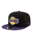 Men's Los Angeles Lakers New Era Black/Purple Official Team Color 2Tone 59FIFTY Fitted Hat