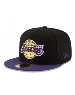 Men's Los Angeles Lakers New Era Black/Purple Official Team Color 2Tone 59FIFTY Fitted Hat