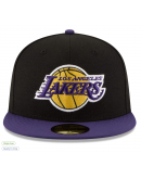 Men's Los Angeles Lakers New Era Black/Purple Official Team Color 2Tone 59FIFTY Fitted Hat