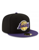 Men's Los Angeles Lakers New Era Black/Purple Official Team Color 2Tone 59FIFTY Fitted Hat