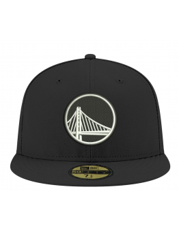 Men's Golden State Warriors New Era Black Black & White 59FIFTY Fitted Hat