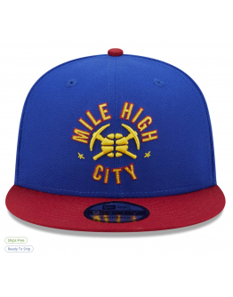 Men's Denver Nuggets New Era Blue/Red Jersey Hook Statement Edition 9FIFTY Snapback Hat