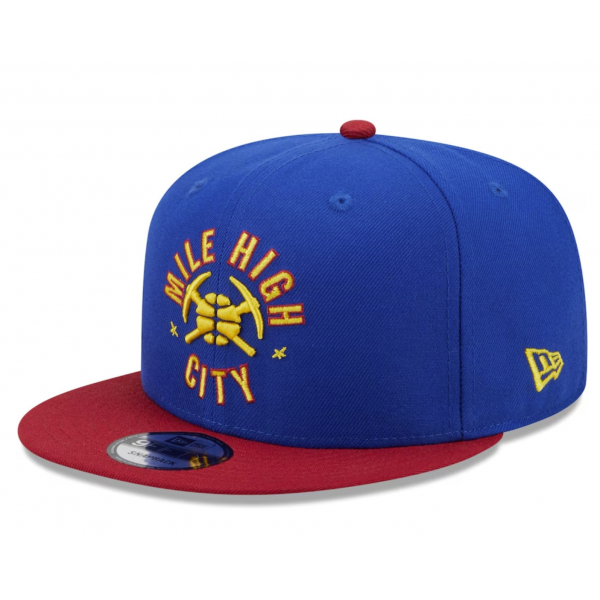 Men's Denver Nuggets New Era Blue/Red Jersey Hook Statement Edition 9FIFTY Snapback Hat