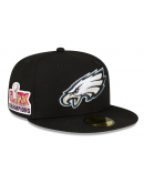 Men's Philadelphia Eagles New Era Black Super Bowl LIX Champions Side Patch 59FIFTY Fitted Hat