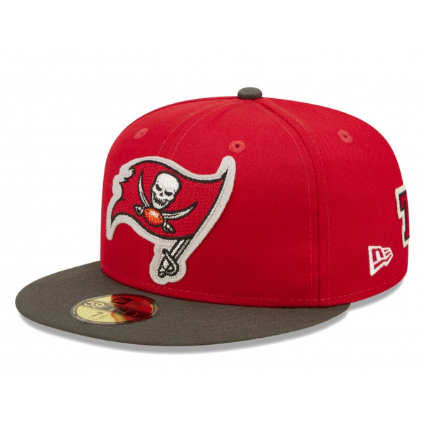 Men's Tampa Bay Buccaneers New Era Red/Pewter Super Bowl LV Letterman 59FIFTY Fitted Hat