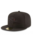 Men's Baltimore Ravens New Era Black on Black 59FIFTY Fitted Hat