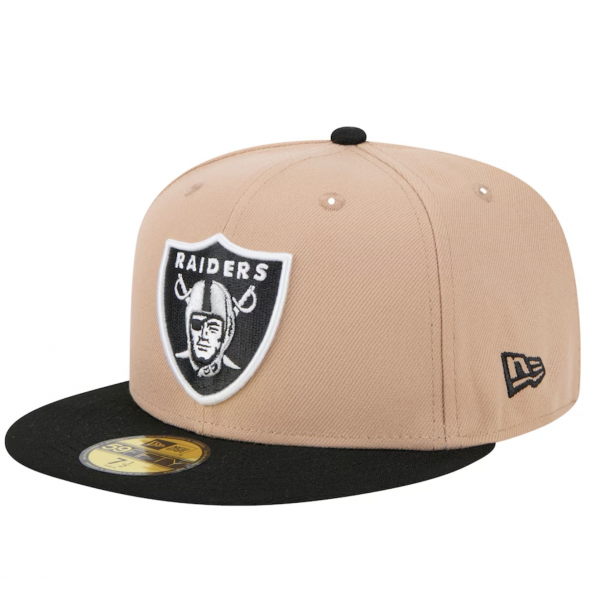 Men's Las Vegas Raiders New Era Tan Logo Main 59FIFTY Fitted Hat