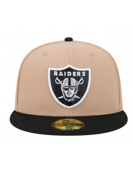 Men's Las Vegas Raiders New Era Tan Logo Main 59FIFTY Fitted Hat