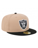 Men's Las Vegas Raiders New Era Tan Logo Main 59FIFTY Fitted Hat