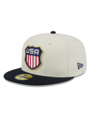 Men's USA New Era White/Navy 2025 4 Nations Face-Off 59FIFTY Fitted Hat