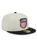 Men's USA New Era White/Navy 2025 4 Nations Face-Off 59FIFTY Fitted Hat