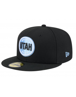 Men's Utah Hockey Club New Era Black Circle Logo 1st Season 59FIFTY Fitted Hat