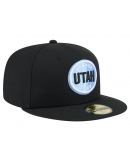 Men's Utah Hockey Club New Era Black Circle Logo 1st Season 59FIFTY Fitted Hat