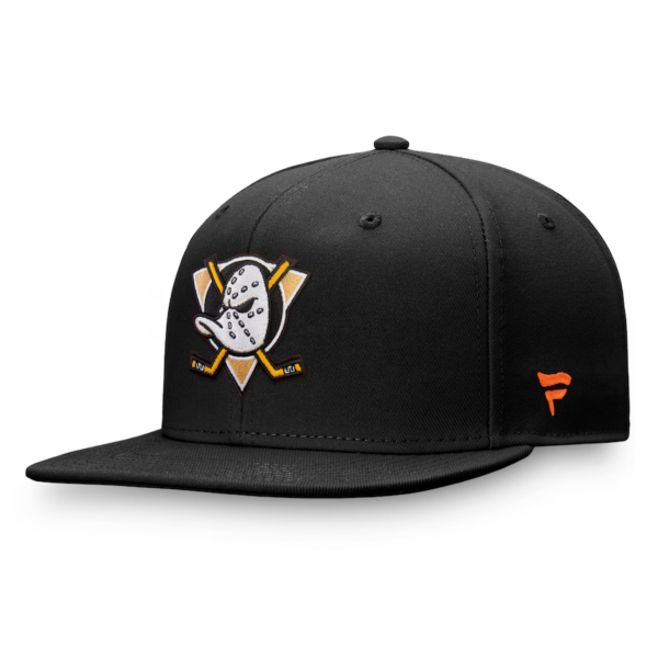 Men's Anaheim Ducks Fanatics Black Team Logo Fitted Hat