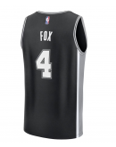 Men's San Antonio Spurs De'Aaron Fox Fanatics Black Fast Break Replica Player Jersey - Icon Edition