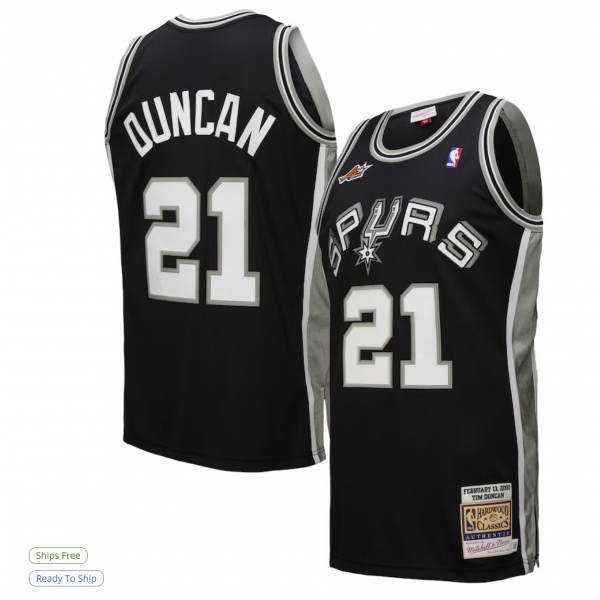 Men's San Antonio Spurs Tim Duncan Mitchell & Ness Black 2000 NBA All-Star Game Authentic Jersey