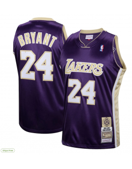 Men's Los Angeles Lakers Kobe Bryant Mitchell & Ness Purple Hall of Fame Class of 2020 #24 Authentic Hardwood Classics Jersey