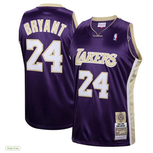 Men's Los Angeles Lakers Kobe Bryant Mitchell & Ness Purple Hall of Fame Class of 2020 #24 Authentic Hardwood Classics Jersey