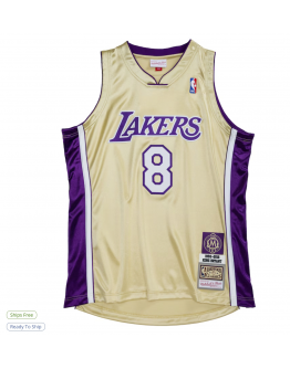 Men's Los Angeles Lakers Kobe Bryant Mitchell & Ness Gold Hall of Fame Class of 2020 #8 Authentic Jersey