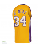 Men's Los Angeles Lakers Shaquille O'Neal Mitchell & Ness Gold Hardwood Classics Swingman Jersey