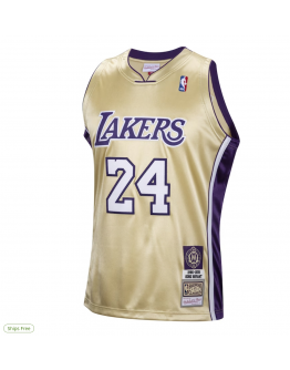 Men's Los Angeles Lakers Kobe Bryant Mitchell & Ness Gold Hall of Fame Class of 2020 #24 Authentic Hardwood Classics Jersey