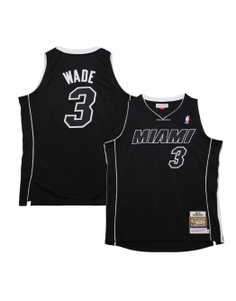 Men's Miami Heat Dwyane Wade Mitchell & Ness Black 2011/12 Hardwood Classics Authentic Jersey