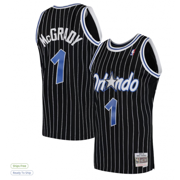 Men's Orlando Magic Tracy McGrady Mitchell & Ness Black Hardwood Classics Swingman Jersey